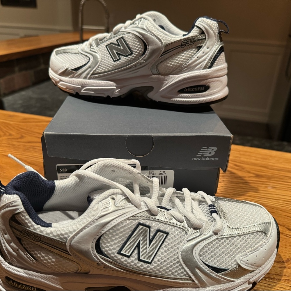 NEW!!! New Balance 960s.  Men’s size 7.  Women’s size 8.5.   Navy/white/sil